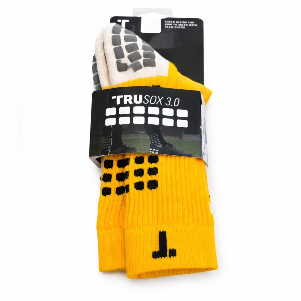 TRUSox 3.0 Mid-Calf Grip Crew Socks Yellow Size Large NEW in Package.